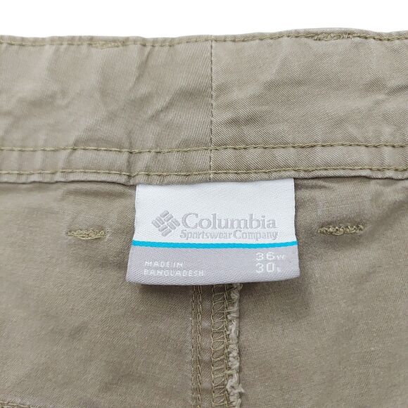 Columbia Regular Fit Pants Mens 36x30 Khaki Straight Flat Front Outdoor Fishing - Picture 9 of 10